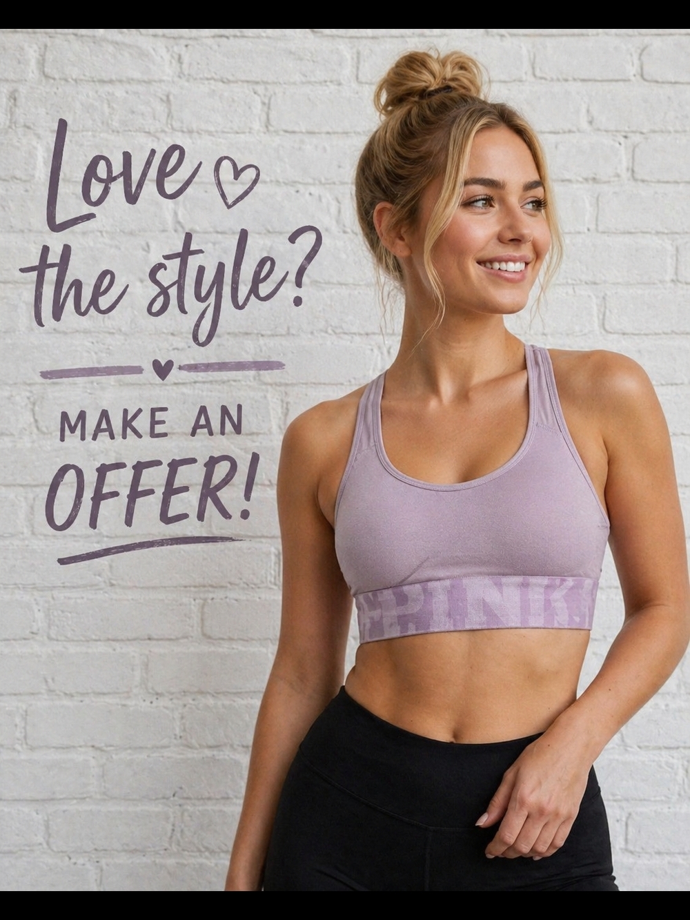 PINK Victoria's Secret Small Lavender Seamless Halter Sports Bra
